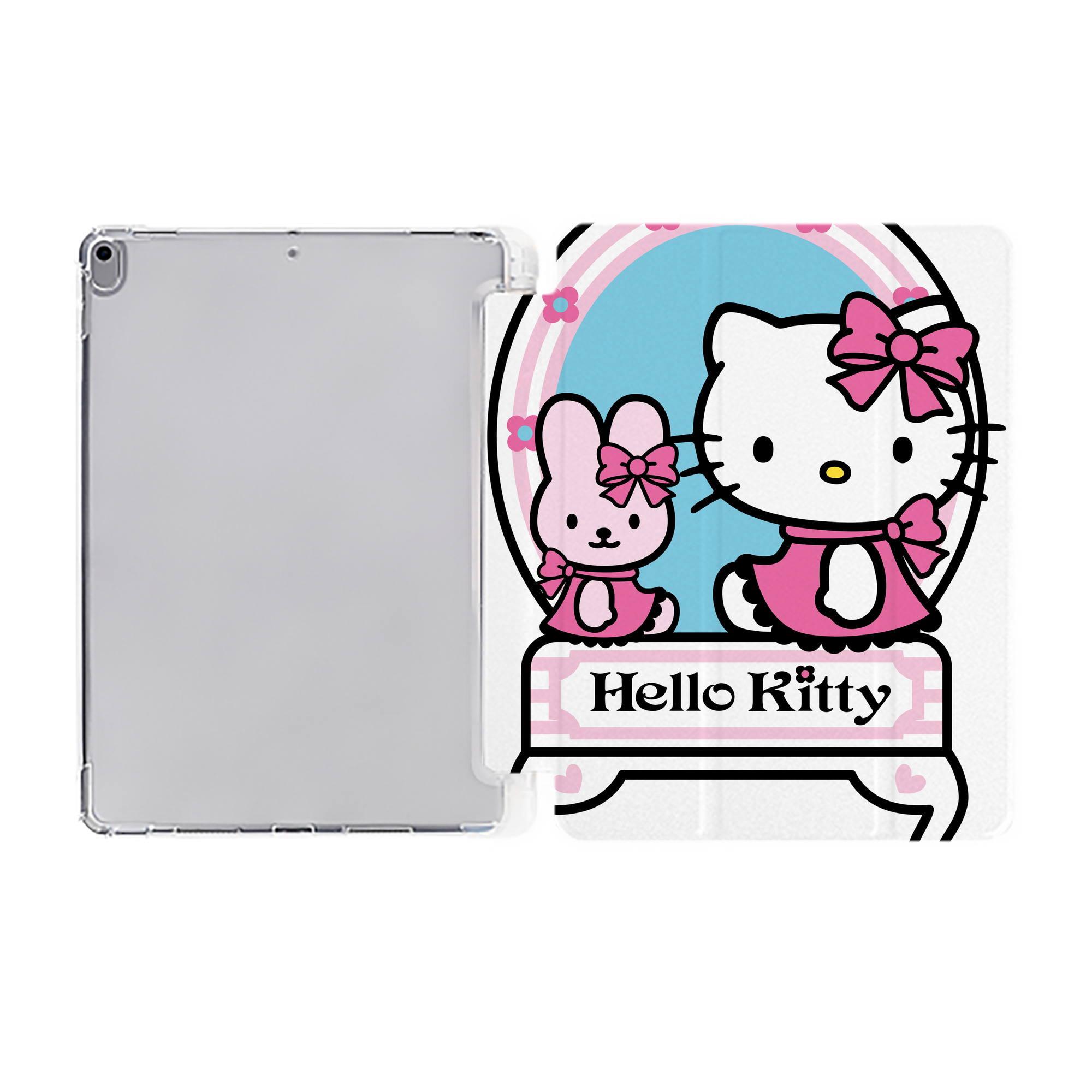 （画像用） Hello Kitty ハローキティ IPad ケース ペン収納付き 三つ折りスタンド PUレザー×シリコン 対応機種9.5/10.5/10.9インチ